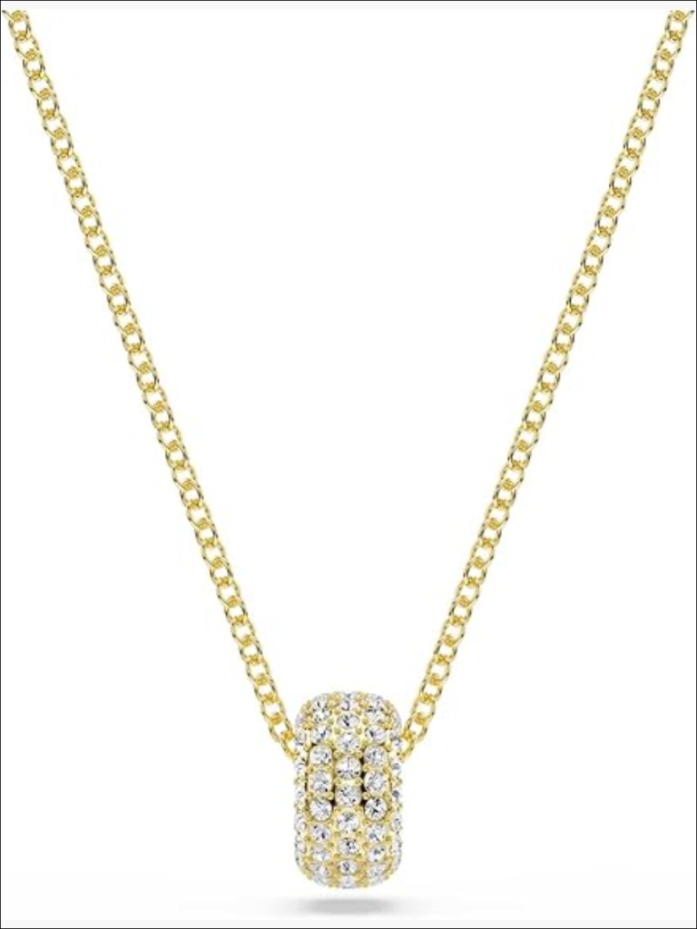 GoldTone Finish Crystal Pendant Necklace Lobster Clasp